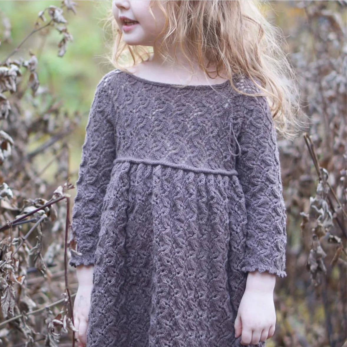 Girls Knitted Hollow Out Dress Toddler Girl Autumn Winter Clothing 2-7Y