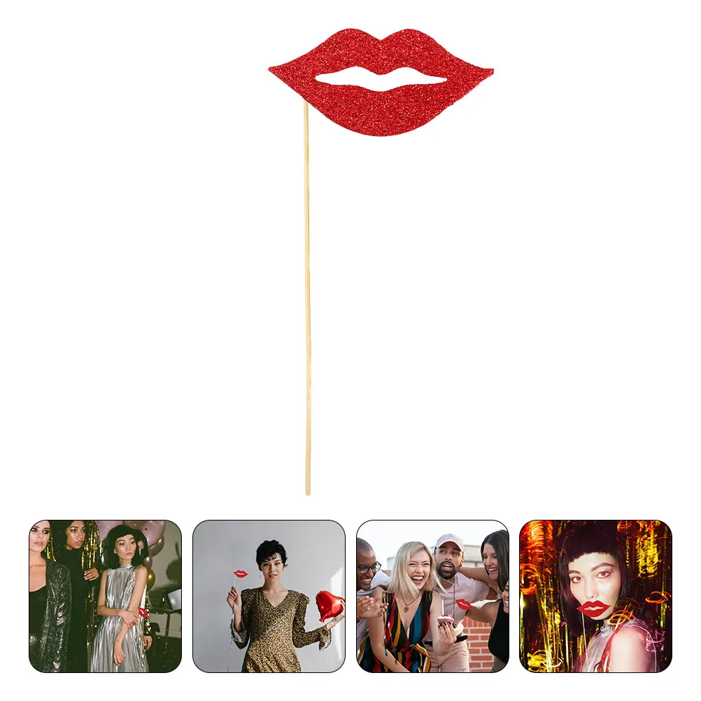 40 Sets Lip Party Decorations Festival Lips Photo Prop Kissing Props Funny Mouth Shaped
