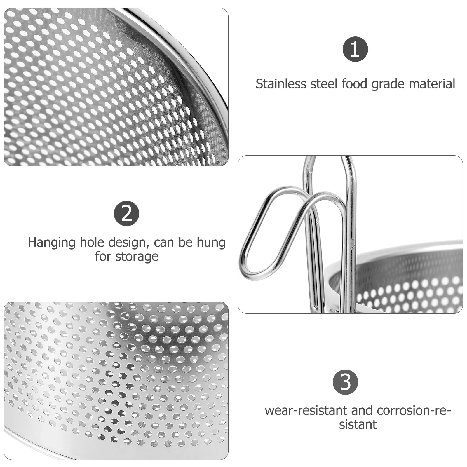 

1pc Stainless Steel Strainer Spoon Food Grade Noodle Filter For Fried Food Soup Dumpling Skimmer Mesh Colander Kitchen Supplies