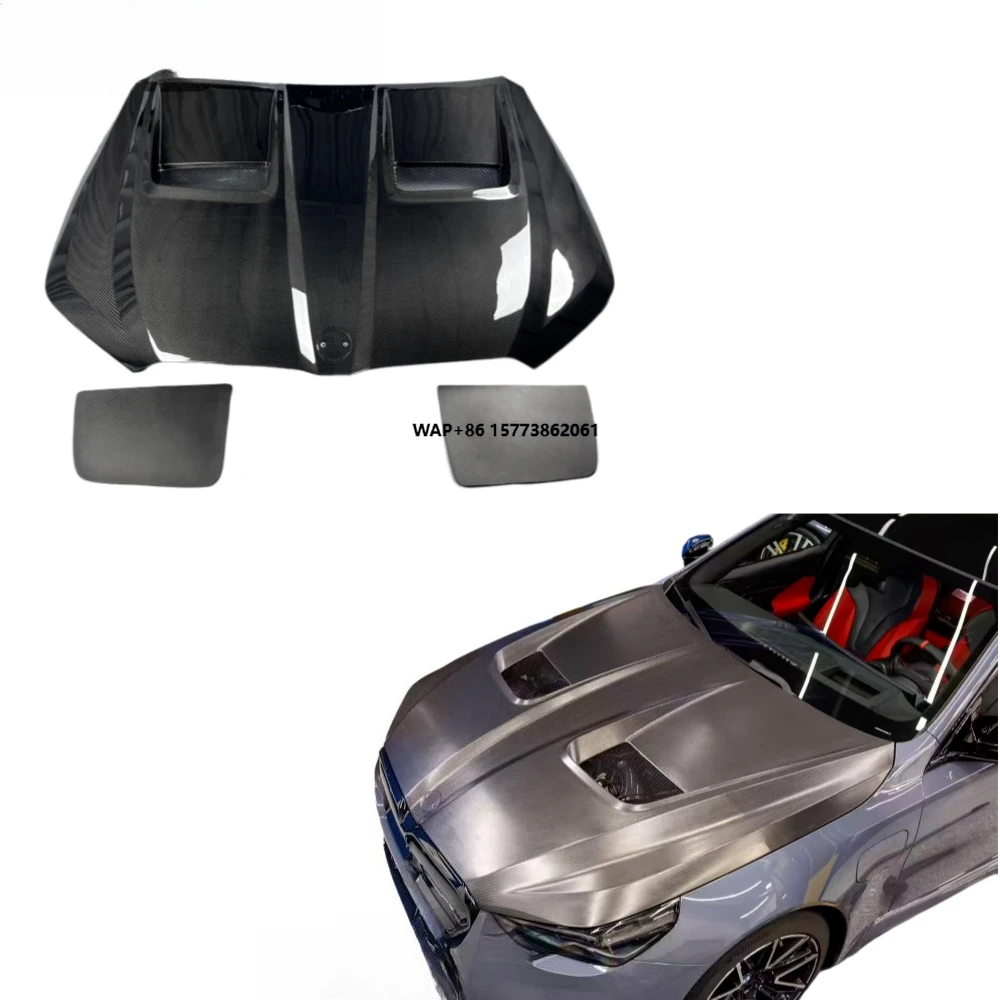New for M5 G90/G99 High Quality Dry Carbon Fiber Double Hole Hood with Bolt-On Installation and Clips for Retrofit/Upgrade