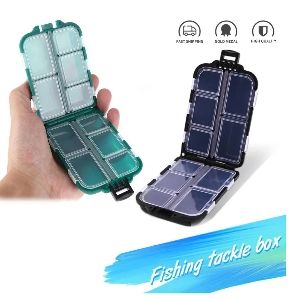 Fishing Lure Boxes  Grid Mini Bait Storage Box Plastic Fishing Tackle Box Fish Lure Multi-water Area Applicable Transport