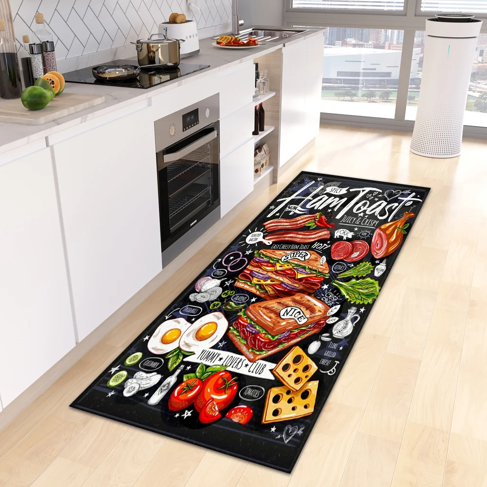 Polymères de sol de cuisine modernes, porte d\'entrée de maison, salon, décor de chambre à coucher, tapis de couloir, balcon, porte d\'entrée, pied