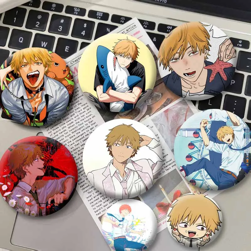 Anime Peripheral Denji Coin Brooch Cartoon Role Playing Badge Funny Handmade Enamel Pins Backpack Shoes Jewelry Accessories Gift