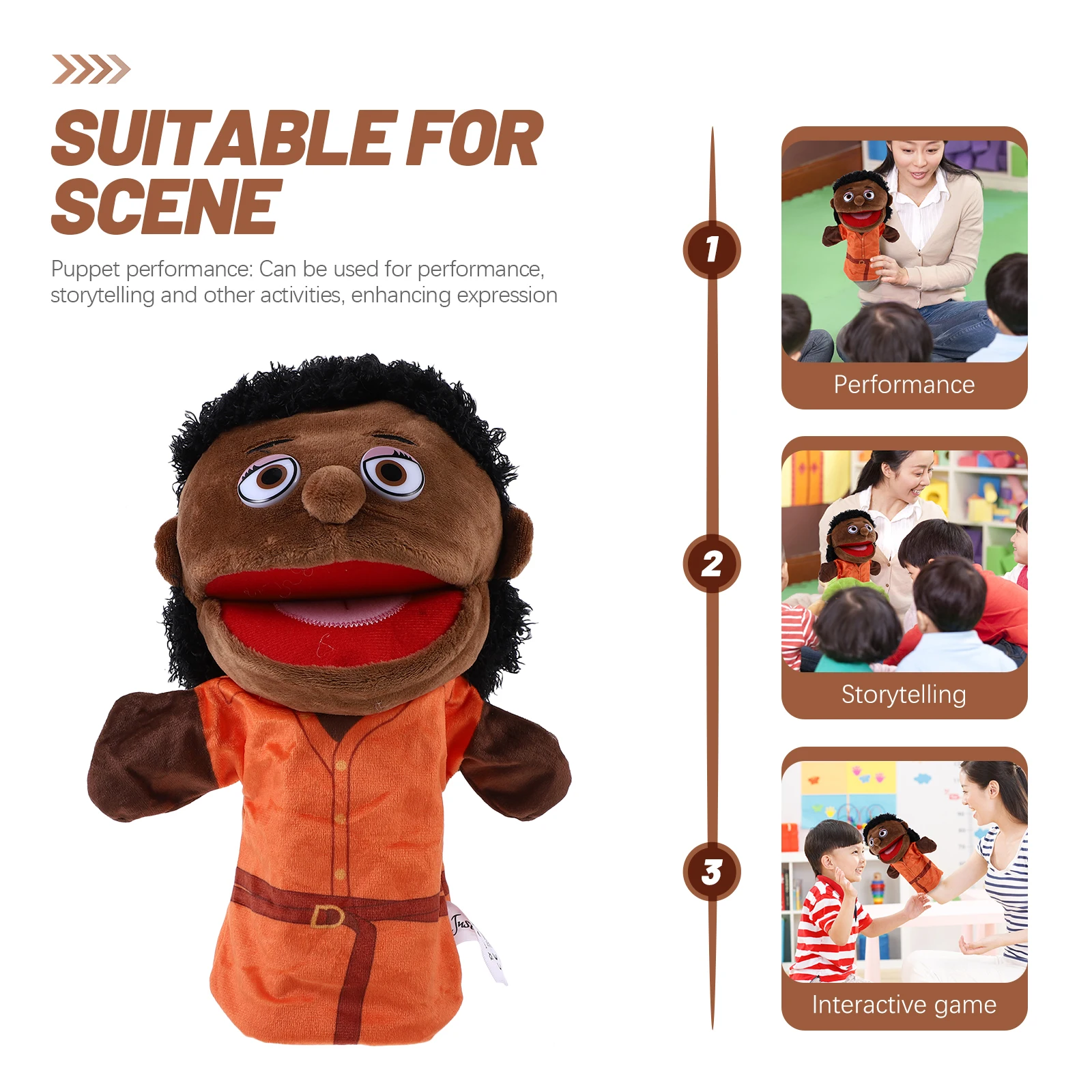 Hand Puppet Mother Cartoon Figure Toy for Story Telling Kids Puppets Parent-child