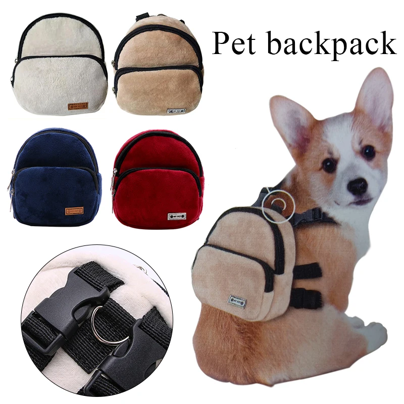 Pet Dog Backpack Soft Large-capacity Portable Adjustable Backpack Puppy Dog Snack Bag Dogs Poop Bags Pet Accessories