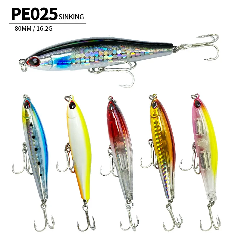 

Pencil Fishing Lure 8cm 16g Sinking Bait Weights Bass Fishing Tackle Saltwater Lures Trolling Articulos De Pesca Isca Artificial