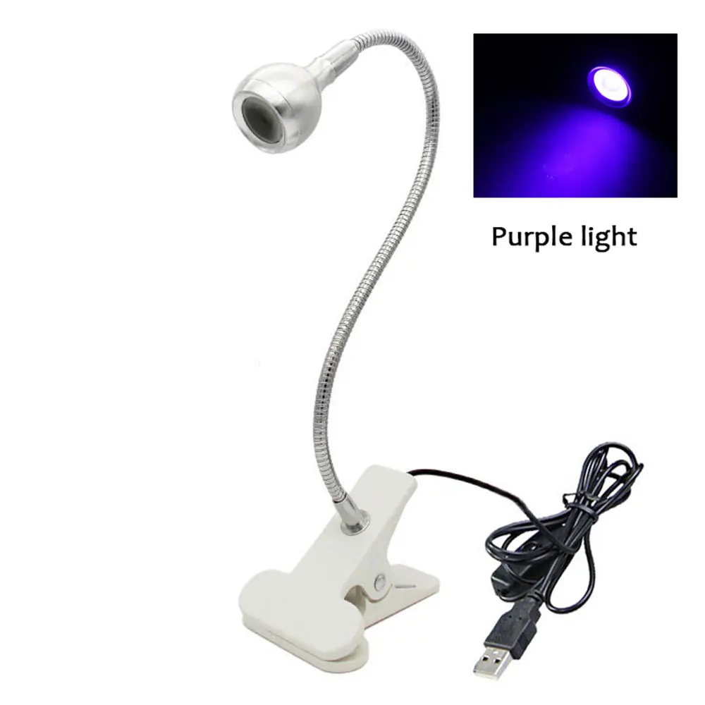 Led Ultraviolet Licht Droger Uv Nail Clip Flexibele Metalen Buis Uv Lamp Usb Uv Gel Bureaulamp Voor Nagel