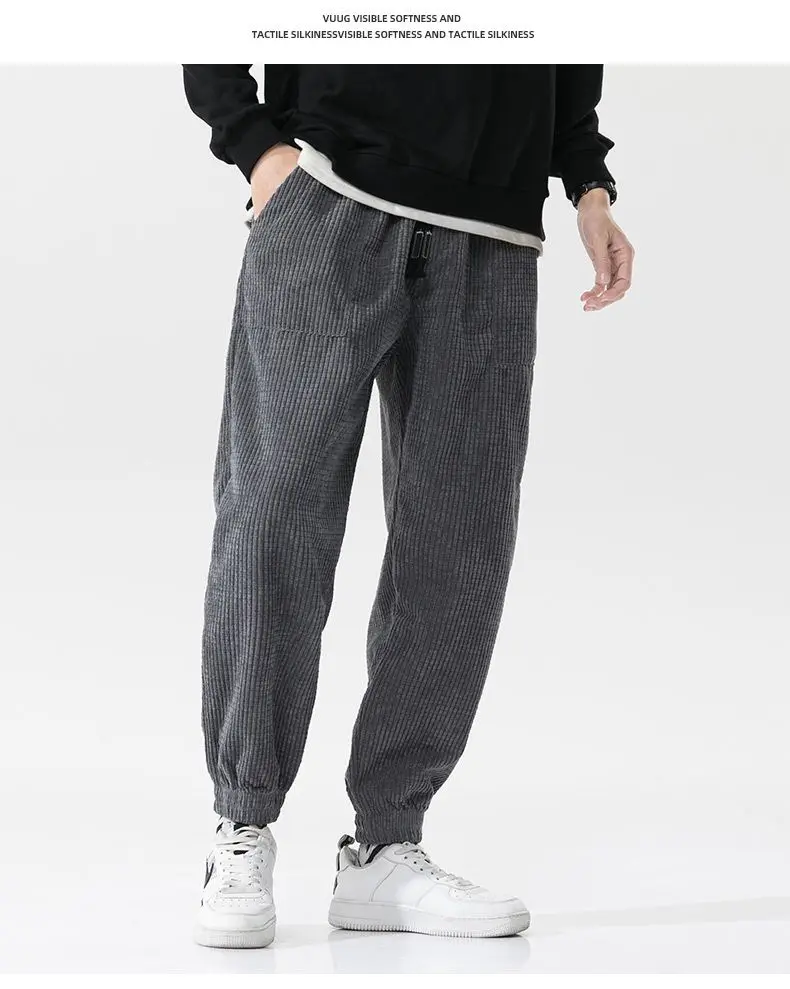 

Толстые бархатные вельветовые повседневные мужские брюки, свободные прямые