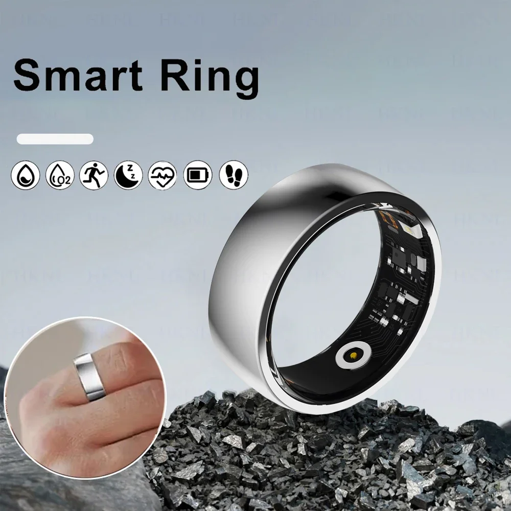 

New Men Women Smart Ring Military Grade Titanium Steel Shell For XIAOMI Health Monitoring IP68 3ATM Waterproof Multi-sports Mod