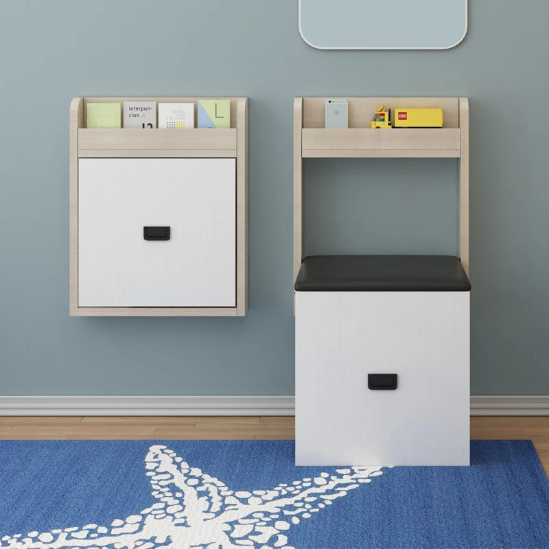Household folding wall-mounted shoe changing stool Solid wood storage at the door Hidden wall wall chair Ultra-thin entrance sho