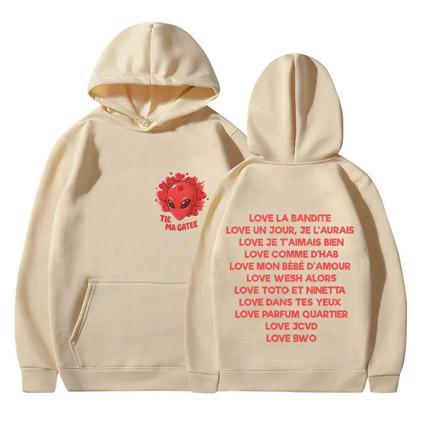 الفرنسية الراب يوليو جولة الحب لا بانديت 2025 المشجعين هوديي رجل امرأة خمر المتضخم البلوز Y2K الهيب هوب القوطية طويلة الأكمام هودي #6