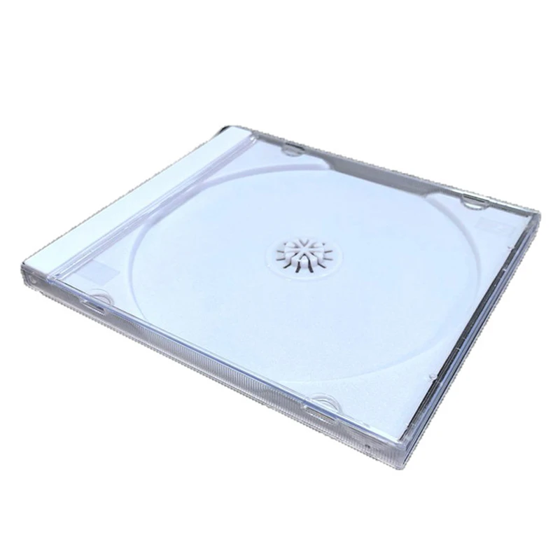 Caja de CD de fondo transparente, estuche vacío de plástico PP, capacidad de 1-2 discos, 09CD, 14,2 cm x 12,4 cm x 1,0 cm