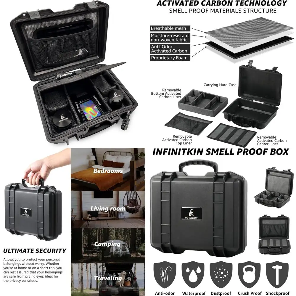 

Large Odor-Resistant Airtight Container with Combination Lock - Waterproof, Durable Travel and Home Storage Box