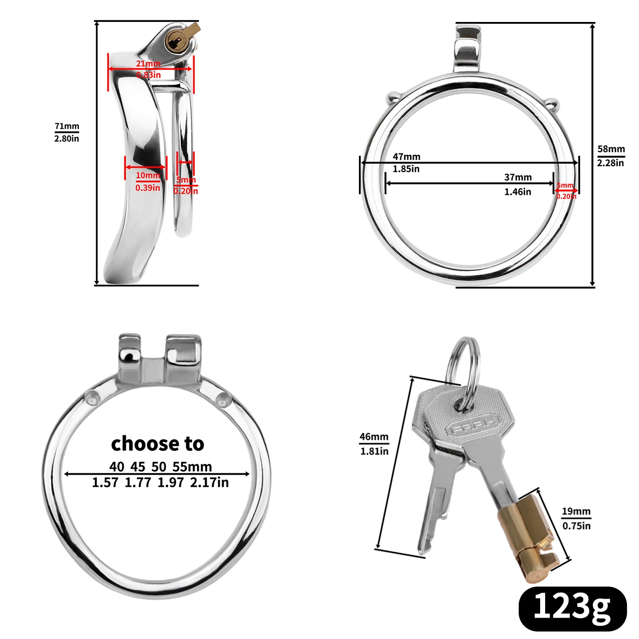 LEZEE Metal Male Chastity Cage Cock Cages With Locking Ring Hollow Out Penis Cage Device Urethral Lock BDSM Sex Toys For Men 18+ - view 2
