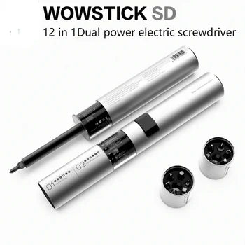 Wowstick 12 In 1 dual power lithium electric screwdriver 3LED lights rechargeable screwdriver kit magnetic suction one button