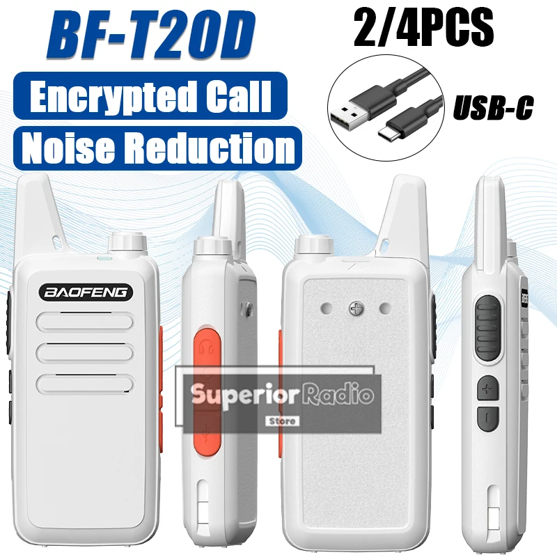 2-4-個-baofeng-bf-t20d-ポータブルトランシーバー-type-c-充電-400-480mhz-ai-ノイズリダクション-16-チャンネルミニ双方向ハムラジオ
