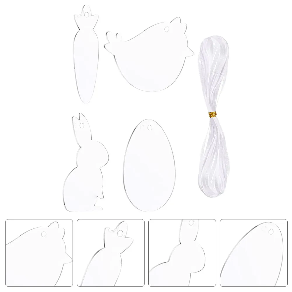 

36Pcs DIY Painting Blank Board Easter Pendant Carrot Chicken Egg Hanging Decor Kids Creative Craft Accessory Painting Craft