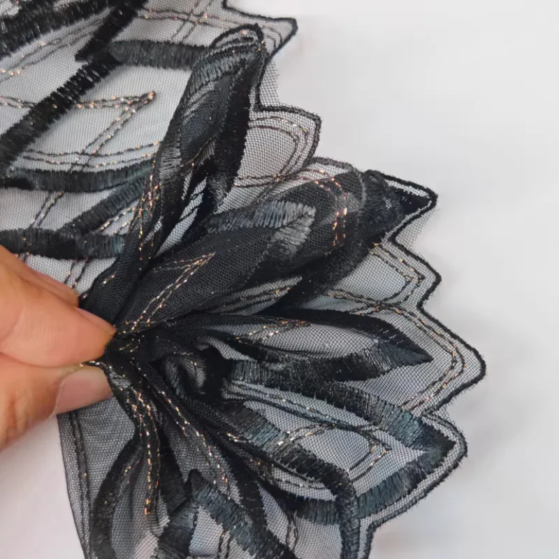 4yard 8cm width Embellishment trimming for Bridal Gowns & Fashion Allover Mesh embroidery laceTrim