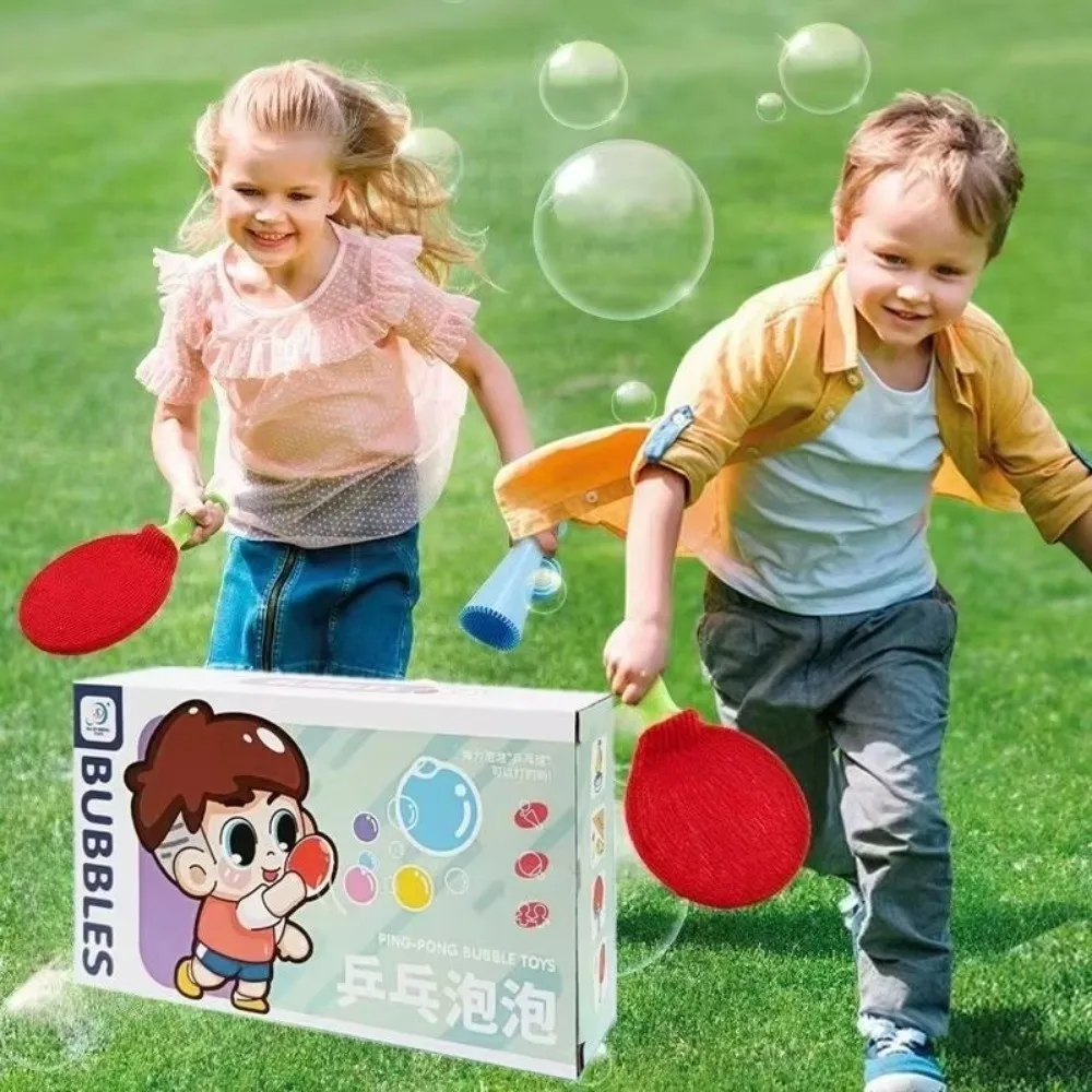 ABS Bubble Paddle Game Knitted Racket Covers Portable Manual Bubble Blowing Lightweight Interactive Bubble Blowing Toy