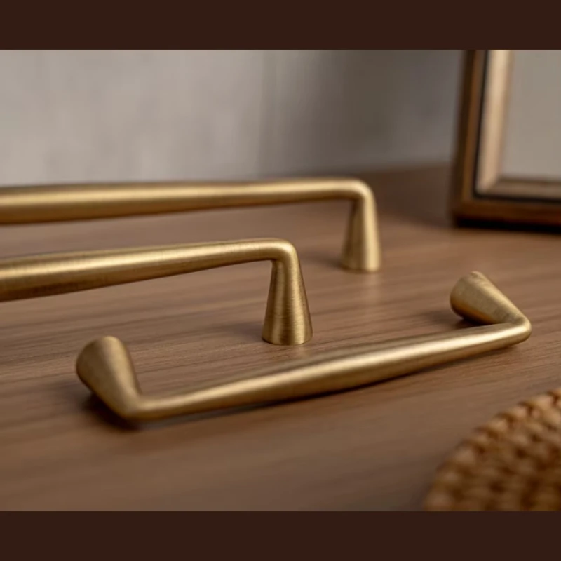 French Solid Brass Bronze / Matte Silver Handles Kitchen Cabinet Pull Wardrobe Drawer Dresser Knobs Furniture Hardware Long