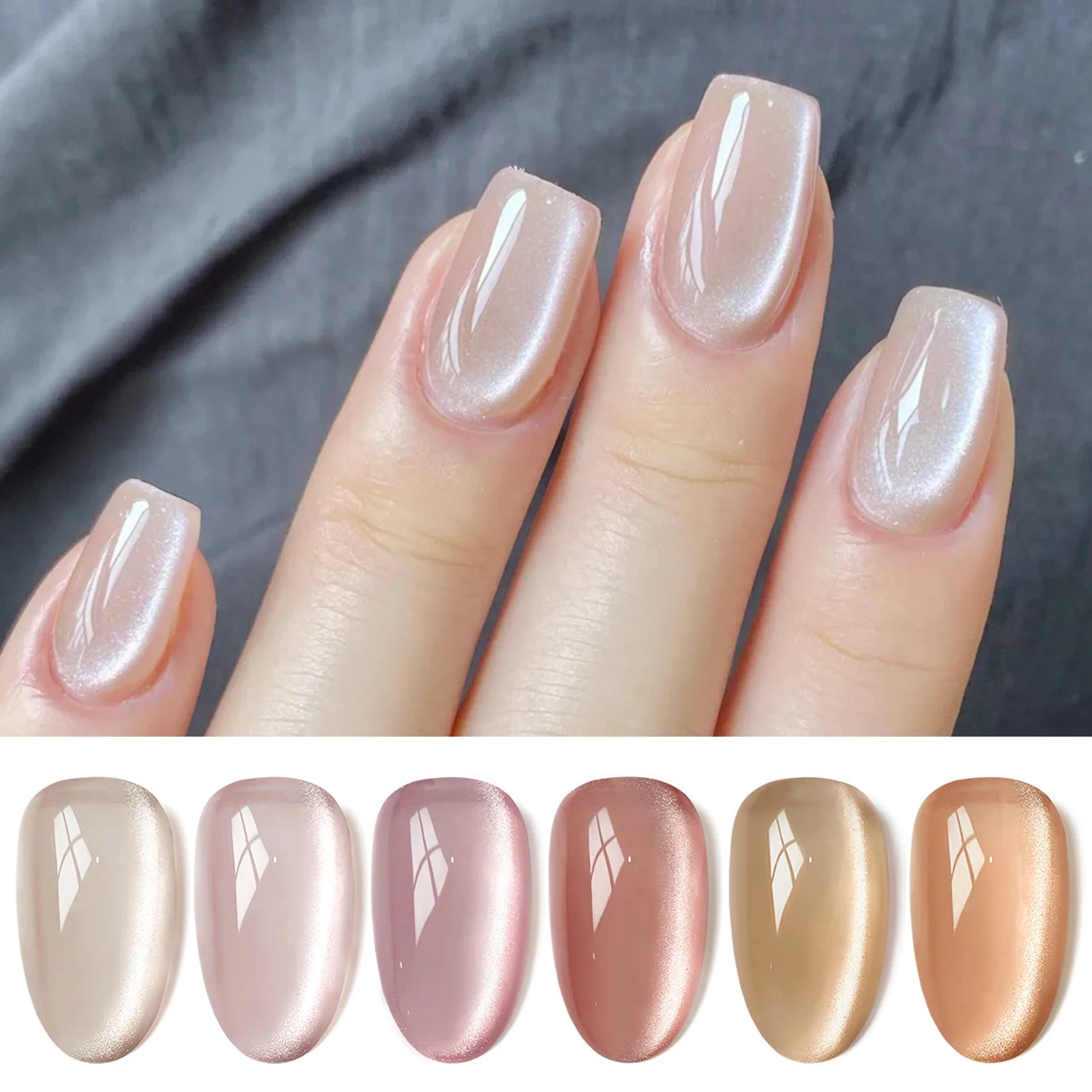 BORN PRETTY Moonlight Glitter Cat Smalto gel magnetico per unghie 4/6 bottiglie Perline di vetro Semi permanente Soak Off Kit set di vernici UV