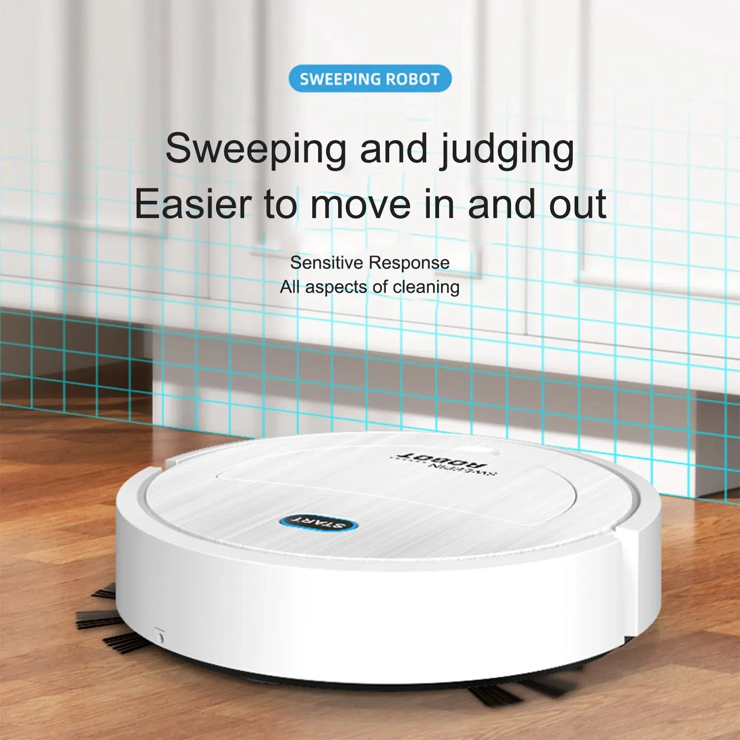 Robot Vacuum Cleaner 3 in 1 Electric Sweeping Robot Ultra Slim Quiet Robotic Vacuum Cleaner for Hard Floor, Pet Hair, Carpet