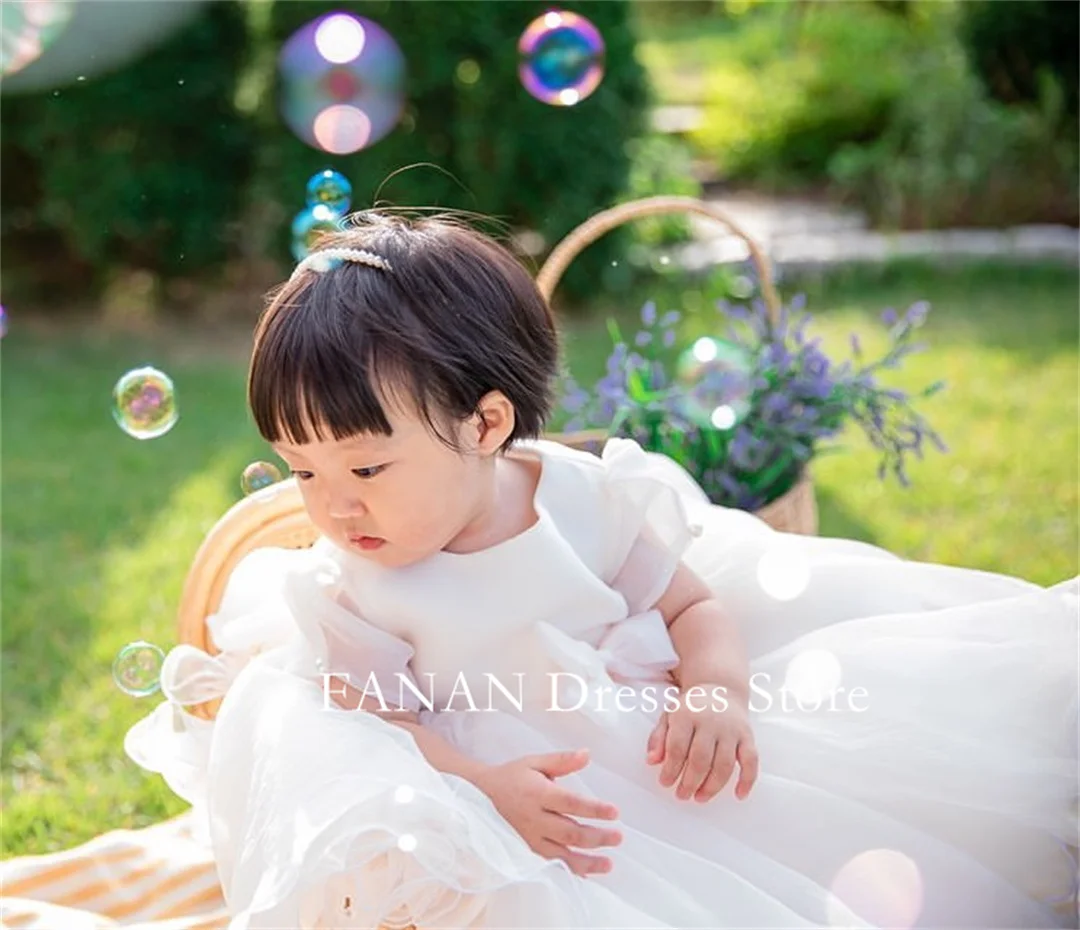 

FANAN Lovely Flower Girl Dresses Little Elegant Princess Korea Organza Ball Gown For Kids Birthday Party First Communion Dress