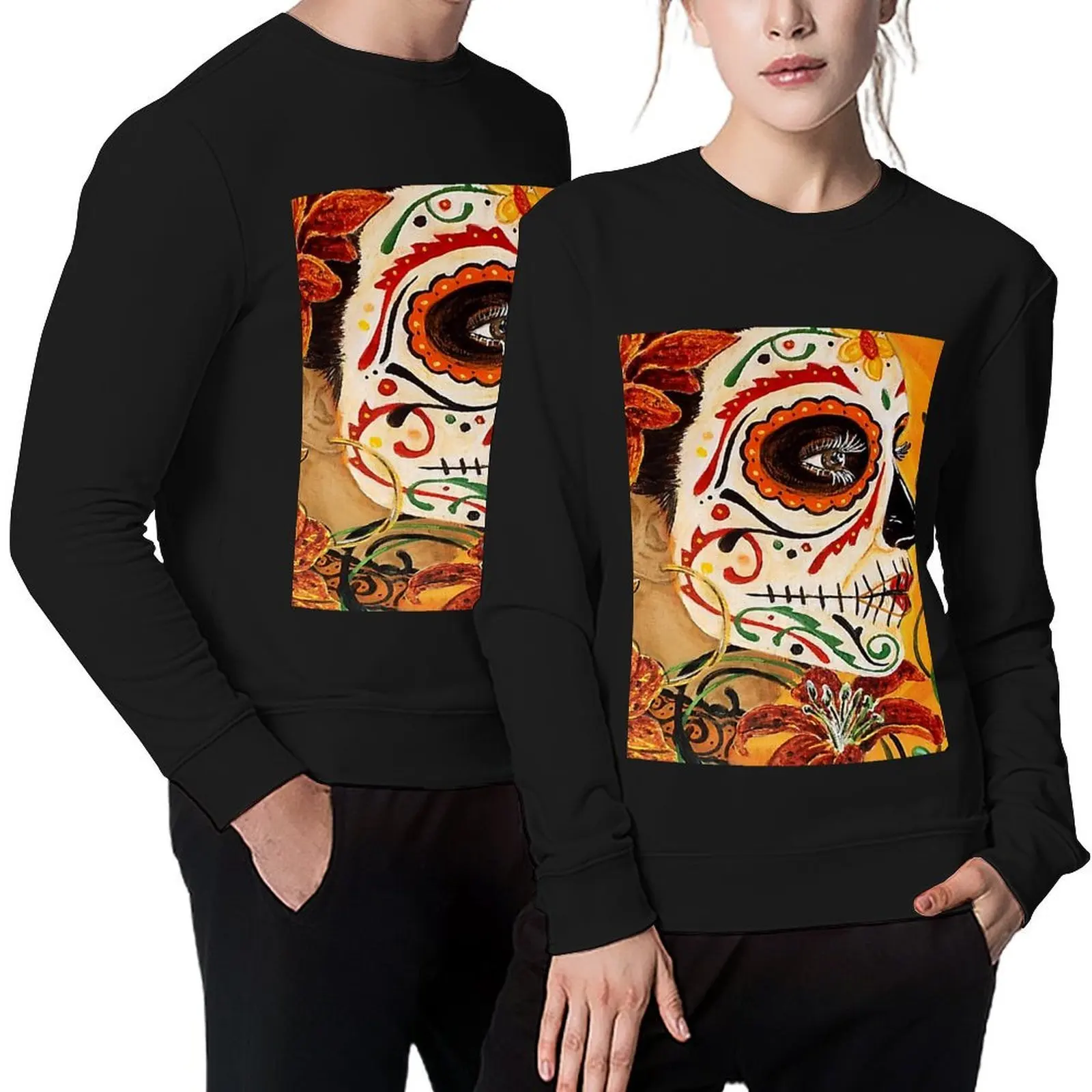 

Lily..Day of dead girl.. Dia De Los Muertos Pullover graphic t shirts men men's clothes autumn jacket men men's sweatshirts