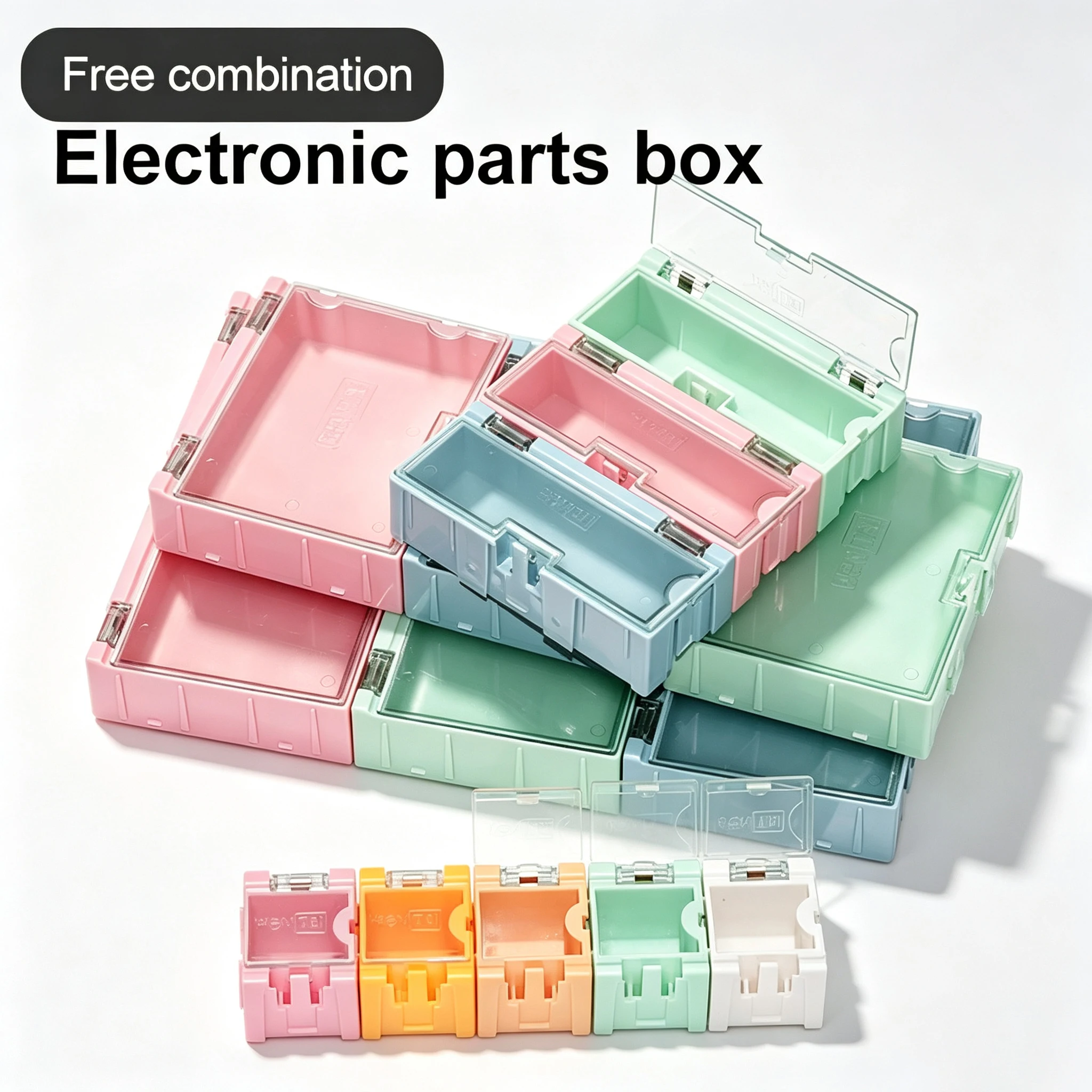 5pcs Resistance Box IC Patch Box Parts Box Screw Storage Box Electronic Component Box Can Be Spliced Mini Component Storage Box