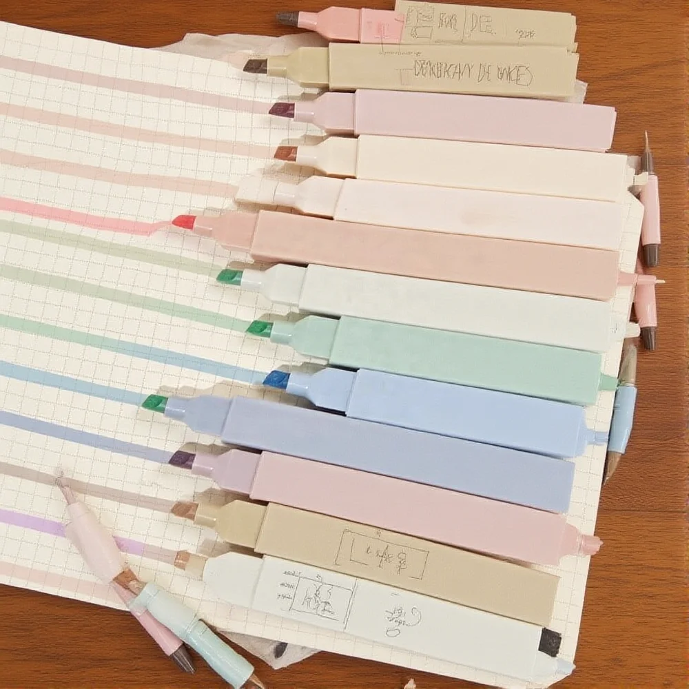

12 Colors Art Marker Set Versatile Drawing Art Pens Fluorescent Pen Creative Stationery Set For Classroom Art Class