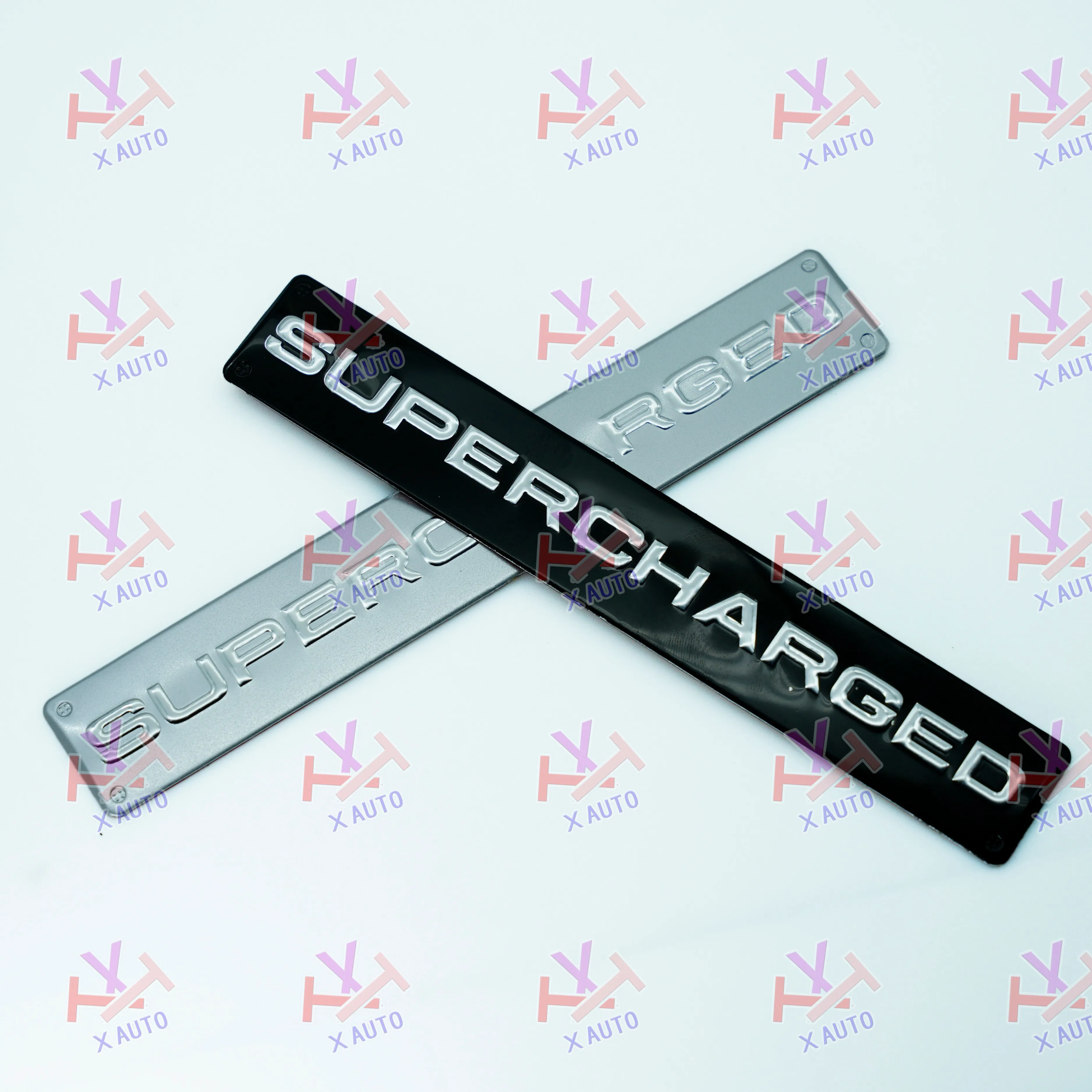 3D Metal Supercharged Logo Car Sticker Supercharged Emblem Badge Decals For Range Rover Super charged Golf MK7 Car Sticker