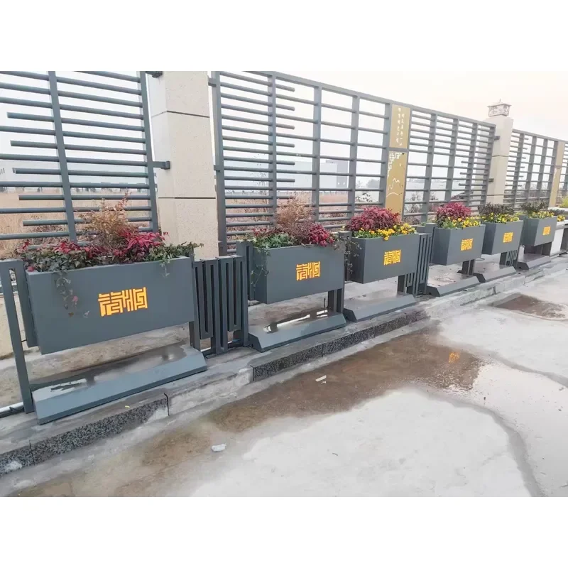 City Flower Box Guardrail, Road Sidewalk Safety Isolation Fence, Stainless Steel Landscape Flower Box Guardrail
