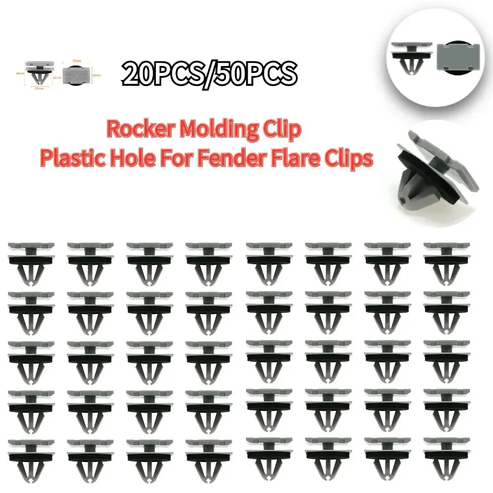 20/50pcs Car Fender Rivet Fastener Clips Plastic Hole Plastic Rivet Bumper Fastener Clip For Fender Rocker For Jeep For WK2