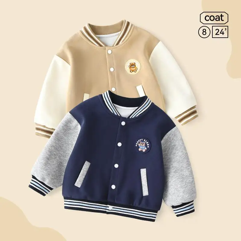 2025new boys and girlsOuterwear spring utumn clothing uniforms trend Casual Outfit handsome Long Sleeve Cartoon baseball jacket