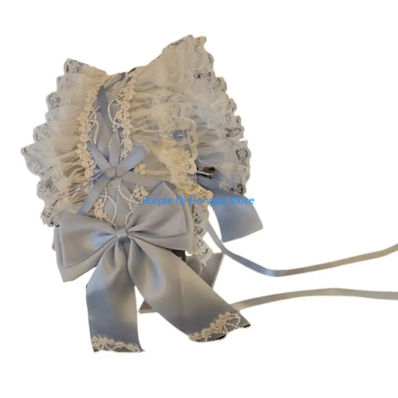 L21E 弓レースヘッドドレスロリータフリルレースヘッドバンドヘッドドレスフレンチメイドヘッドドレス