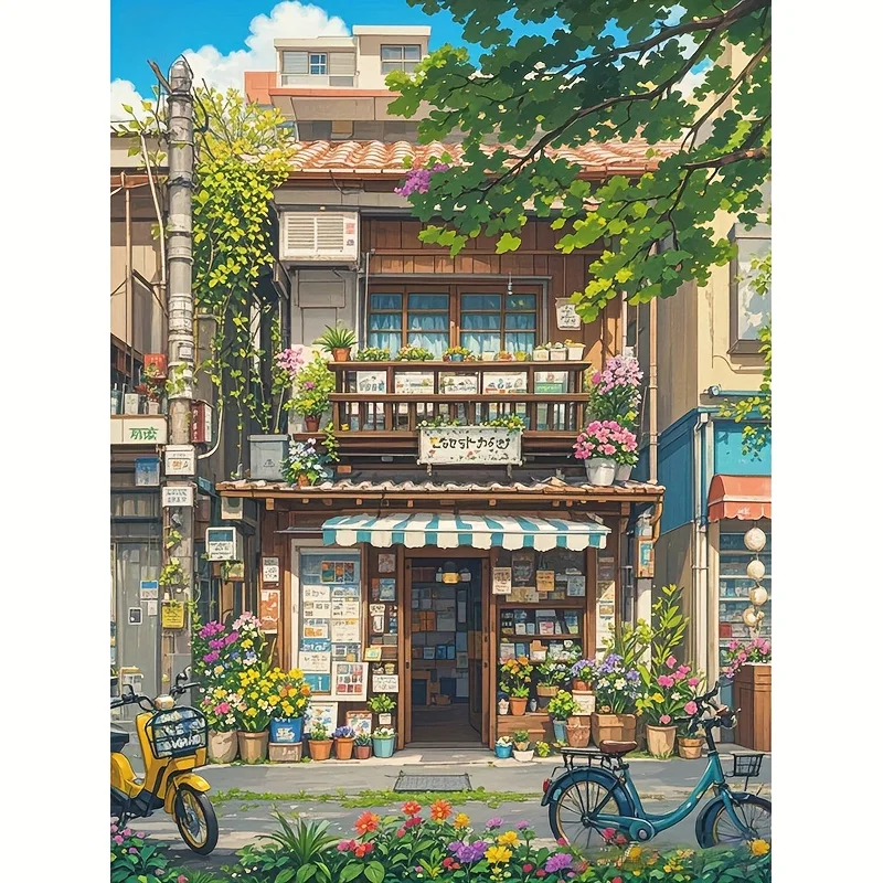 

500/1000pcs Adult Jigsaw Puzzle Summer Shop, Puzzles for Gameroom Bedroom Livingroom Gift Challenging Game
