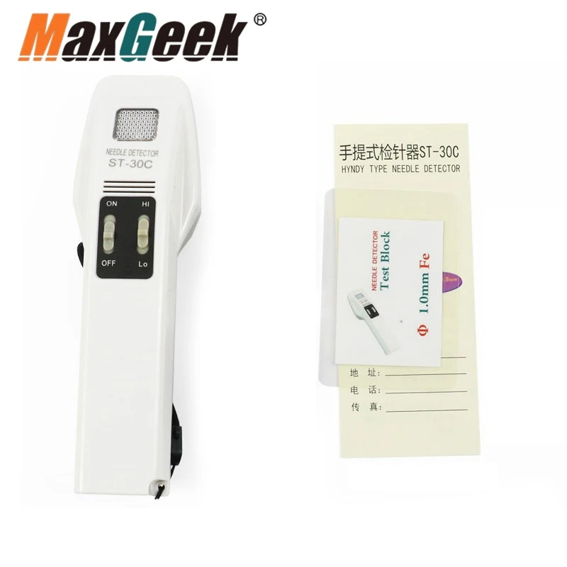 

Ручной игольчатый детектор Maxgeek ST-30C — звуковая и световая сигнализация с регулируемой чувствительностью для разбитых игл