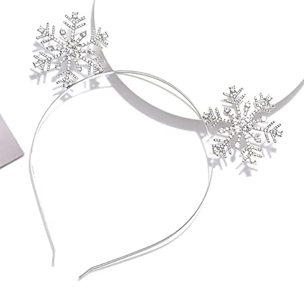 

Sweet Cute Letter Crystal Snowflower Headdress Headpiece Christmas Headband Elk Antlers Korean Hairbands Women Hair Hoop