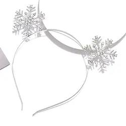 Sweet Cute Letter Crystal Snowflower Headdress Headpiece Christmas Headband Elk Antlers Korean Hairbands Women Hair Hoop