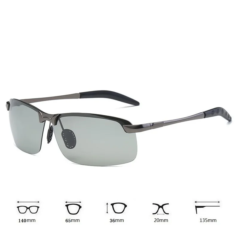 Lunettes de soleil photochromiques polarisées UV400, lunettes de vision diurne pour la conduite, la pêche, les sports de plein air