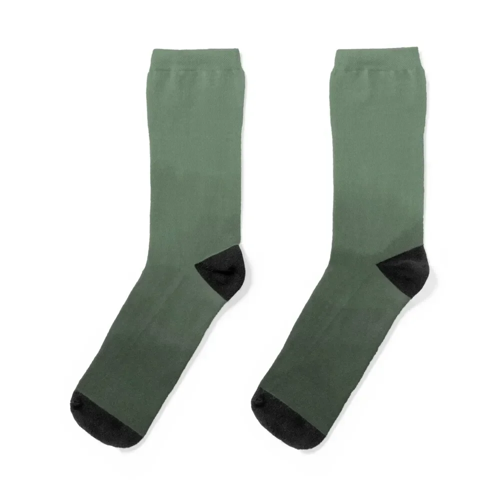 Sage Green Watercolor Ombre Pattern Socks short Climbing Mens Socks Women's