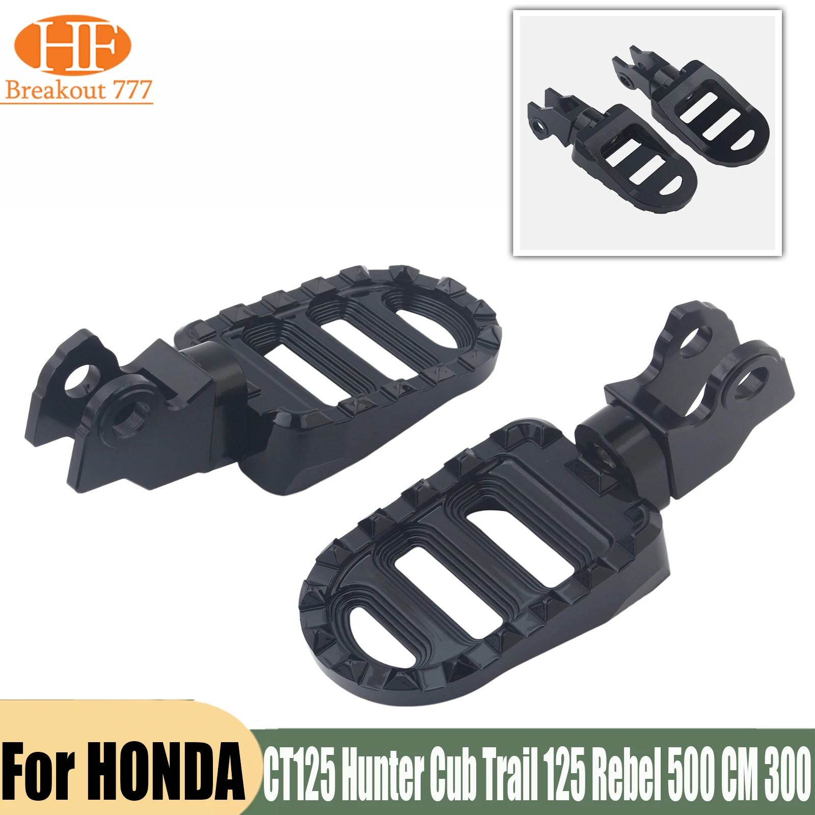 For CT125 Hunter Cub Trail 125 Rebel 500 CM 300 CMX 250 Motorcycle Front DriverFoot Pegs Pedals