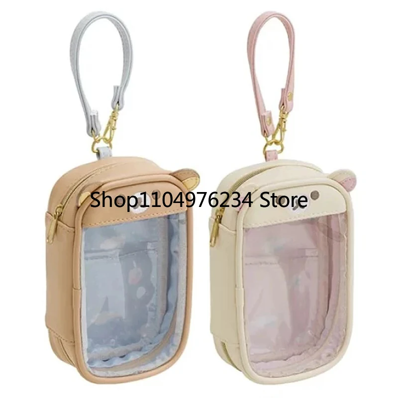 Rilakkuma Korilakkuma حقيبة صغيرة مفتاح سلسلة زوجين أنيمي الاسترخاء الدب بولي محفظة نسائية للعملات المعدنية قلادة تخزين المجوهرات مفتاح المحفظة الاطفال هدية