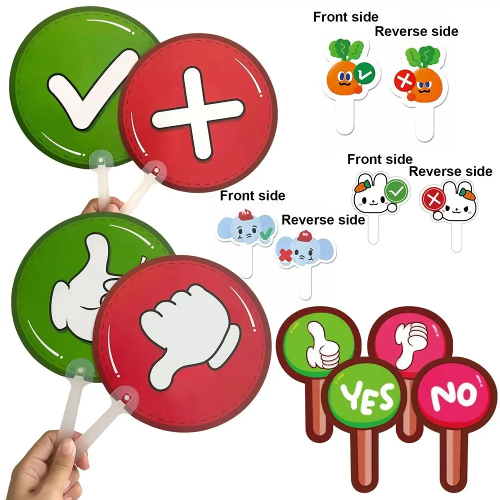 8pcs Expression KT Board Yes/No Stop/Go Hold Up The Sign Durable Red Green Judges' Cards Photography Prop