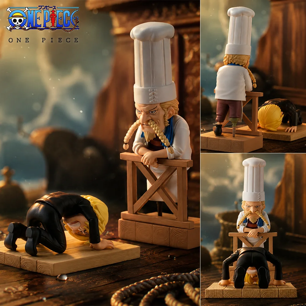 Figura de PVC de 10 cm/3,93 pulgadas del personaje Zeff Sanji del anime One Piece, modelo coleccionable de chef, adorno para escritorio o coche, regalo.