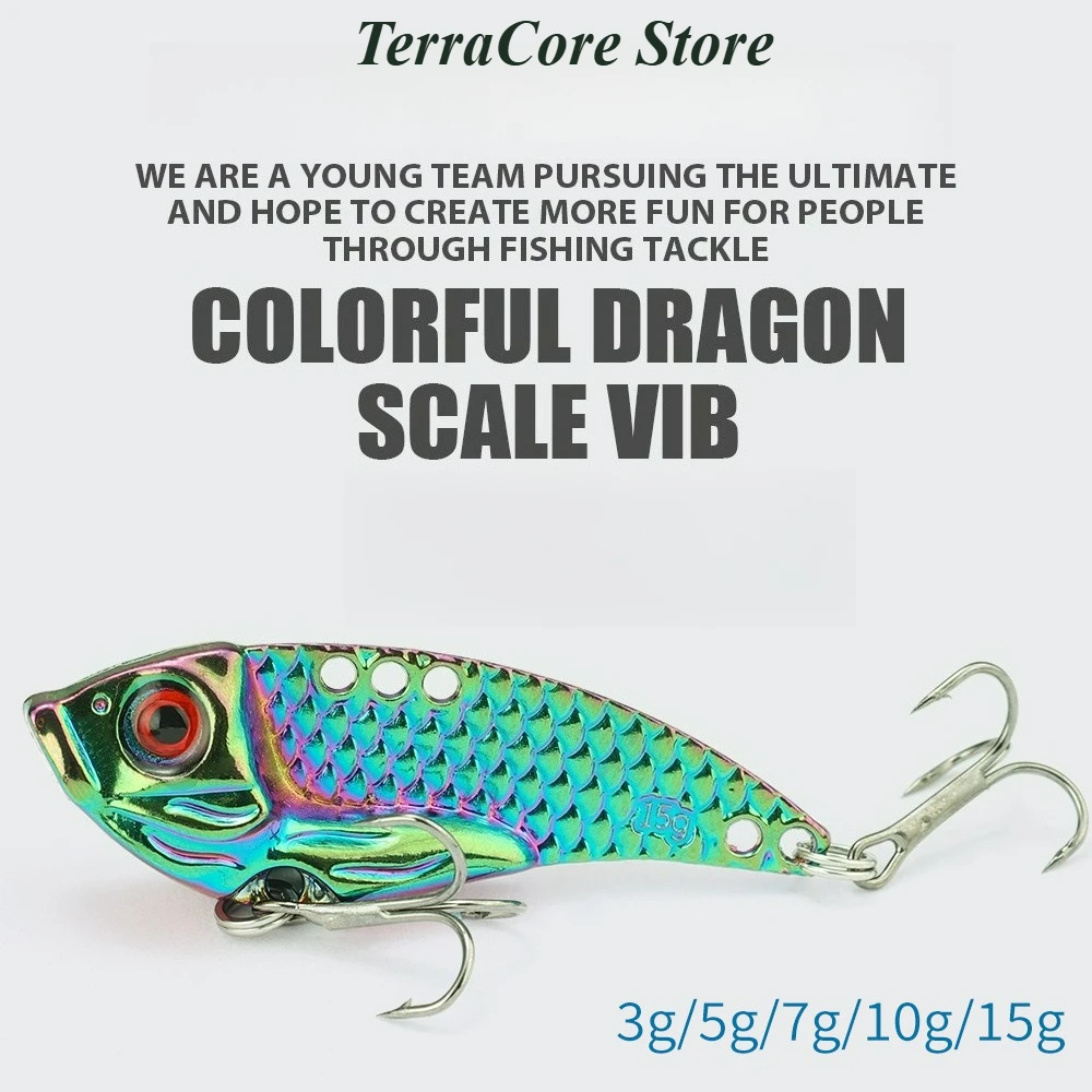 

Fishing Accessories Lure Jerkmate Colorful Dragon Scale Vib Long-range Zinc Alloy Bionic Baits Rotate Sequins All Water Areas