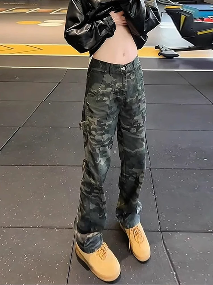 

Американские ретро-брюки в камуфляжном стиле для мужчин, весенне-осенние, в стиле милитари, прямые рабочие джинсы, уличный стиль