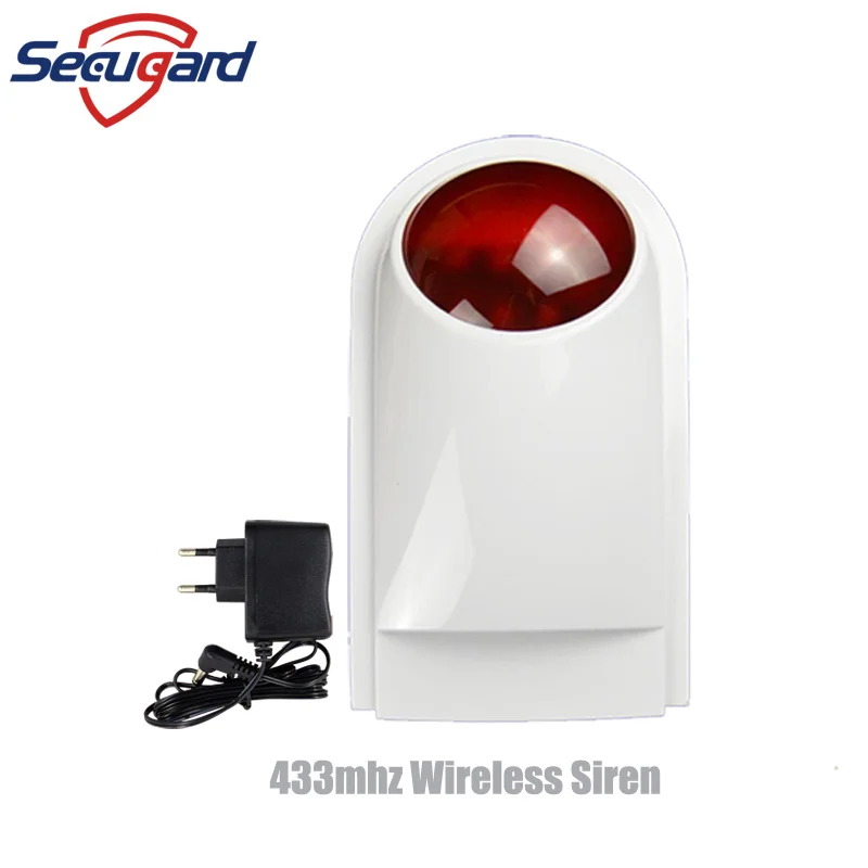 Wireless Siren Outdoor 433MHz Sound Strobe Light Alarm Waterproof For Our Home Burglar Alarm System