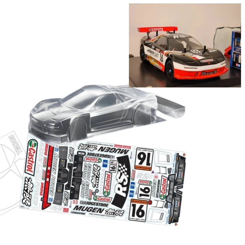 TM305 1/10 Mini Honda NSX Clear body shell Width 160mm for 225mm wheelbase RC Drift car Tamiya M Chassis MST Carten Chassis