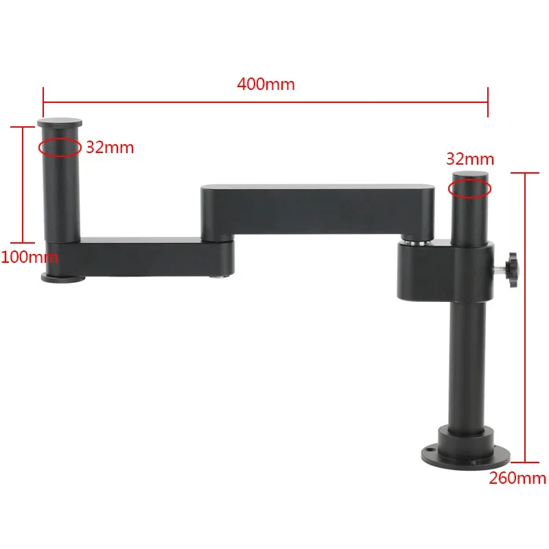 50mm 76mm Focusing Holder Foldable Rotating Articulated Arm Stand Stereo Microscope Industry Solder Digital Camera Table Tripod